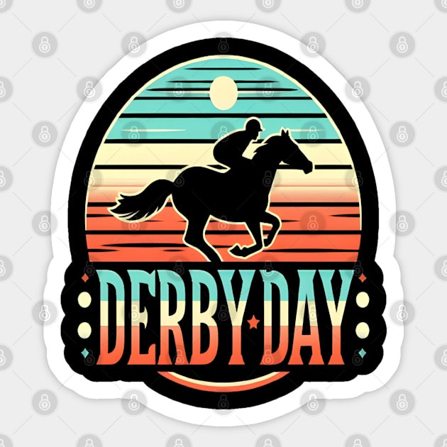 Cute Horse 150th Derby Day 2024 Horse racing Fascinator Sticker by justingreen